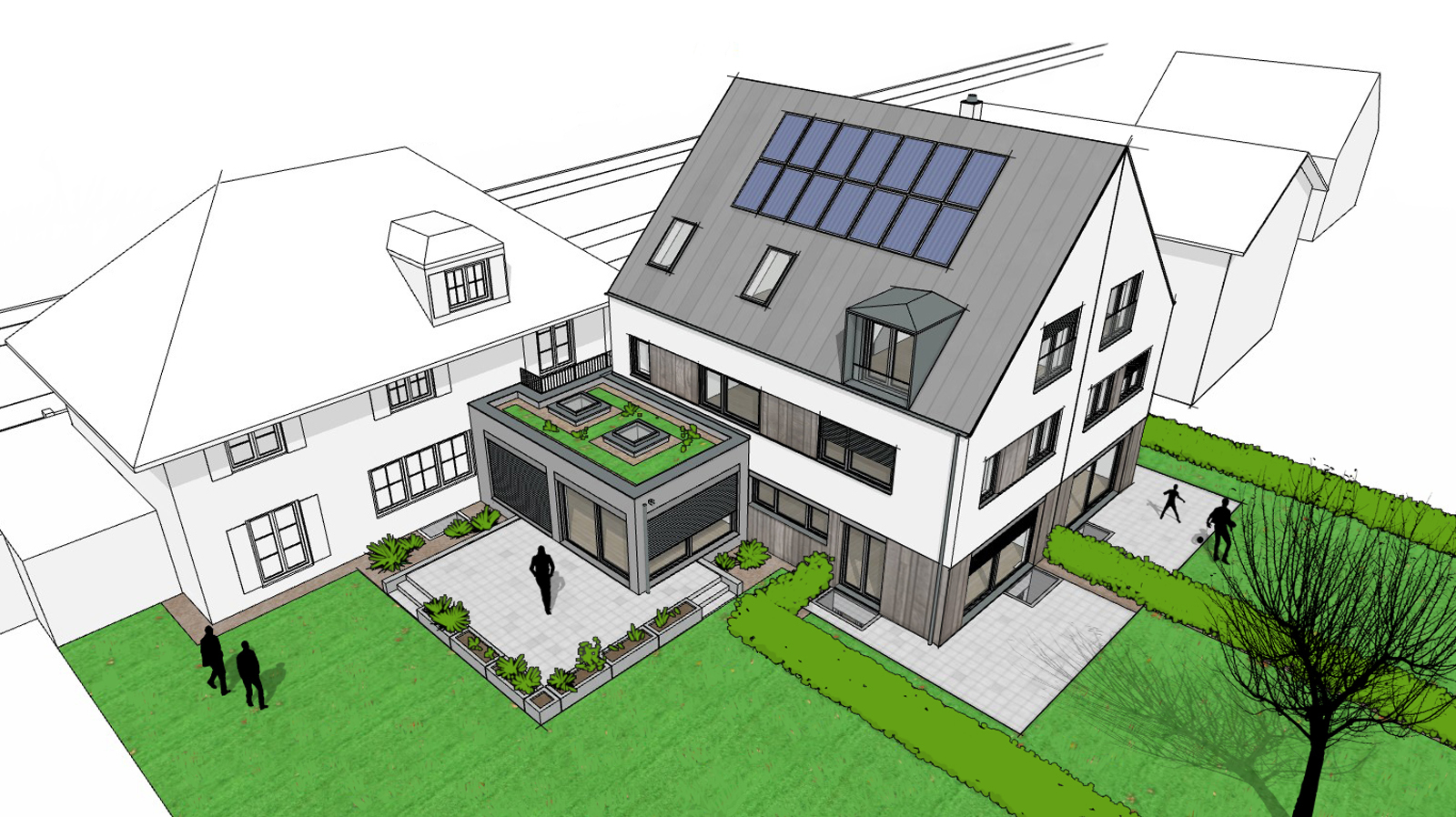 Doppelhausanbau M&uuml;nchen-Obermenzing